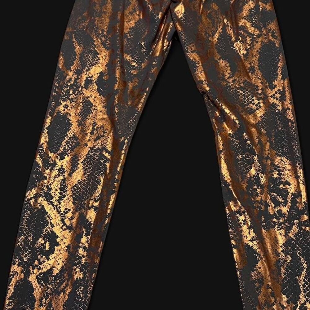 NWOT ZASUWA High Waist Stretch Snake Leggings Z008 Gray Copper Size L - Picture 3 of 8